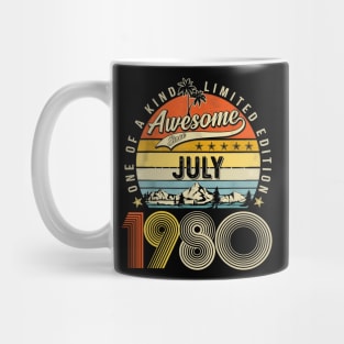 Awesome Since July 1980 Vintage 43rd Birthday Mug